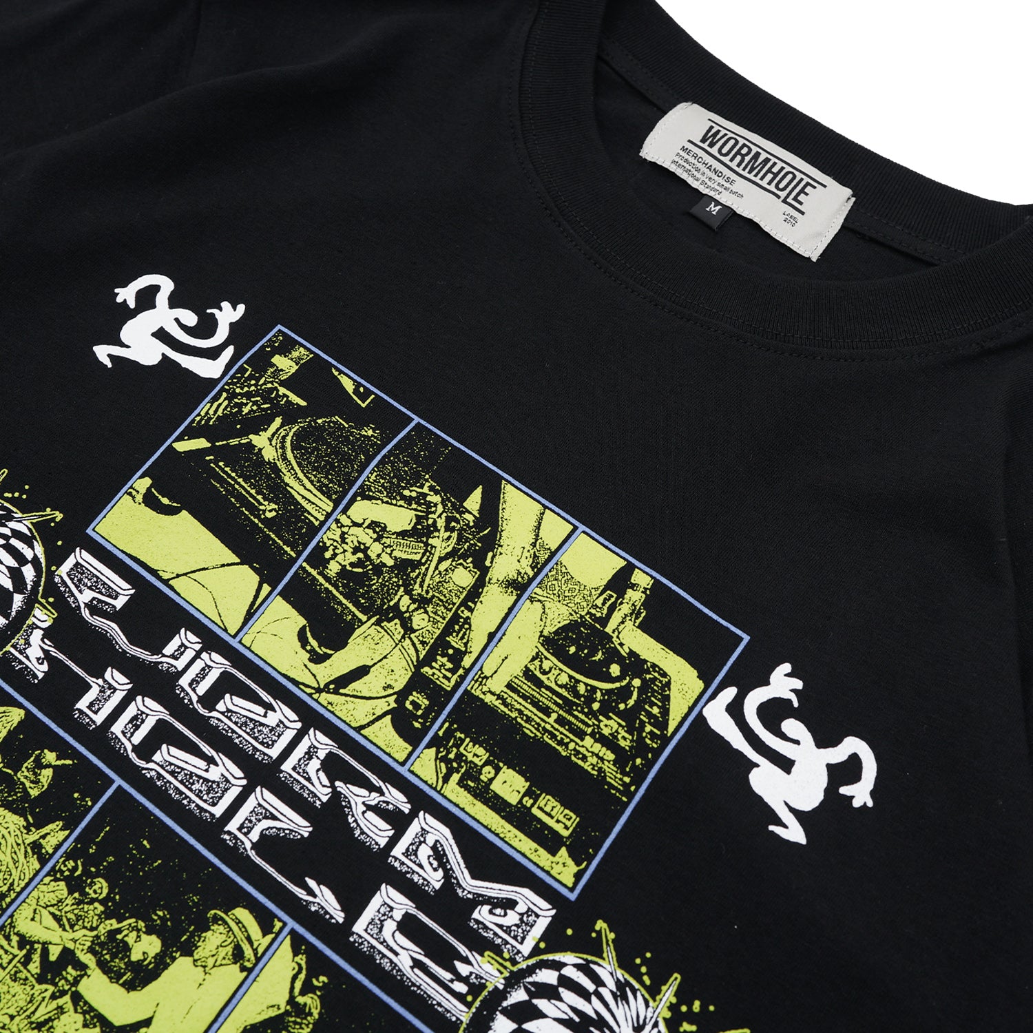 Wormhole Razorkin Double Layer Long Sleeve T-Shirt Black/White