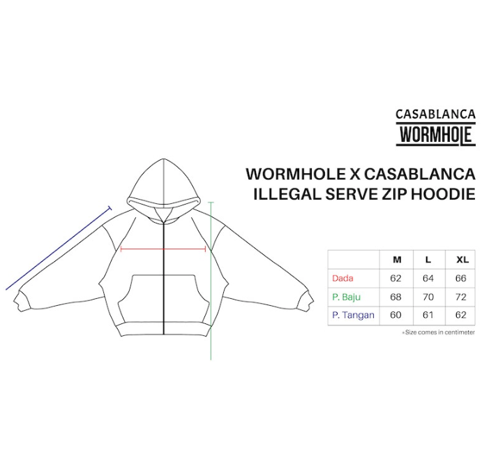 Wormhole x Casablanca Illegal Serve Zip Hoodie Beige