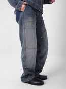 Two Times Too Double Knee Ghost Denim Washed Blue