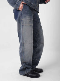 Two Times Too Double Knee Ghost Denim Washed Blue