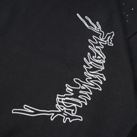 W.ESSENTIELS x Swain Mahisa A Quiet Speculation Oversize Zip Hoodie with Rhinestones Noir Black
