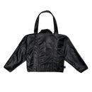 W.ESSENTIELS x Swain Mahisa A Quiet Speculation Oversize Two-Way Leather Sport Jacket Noir Black