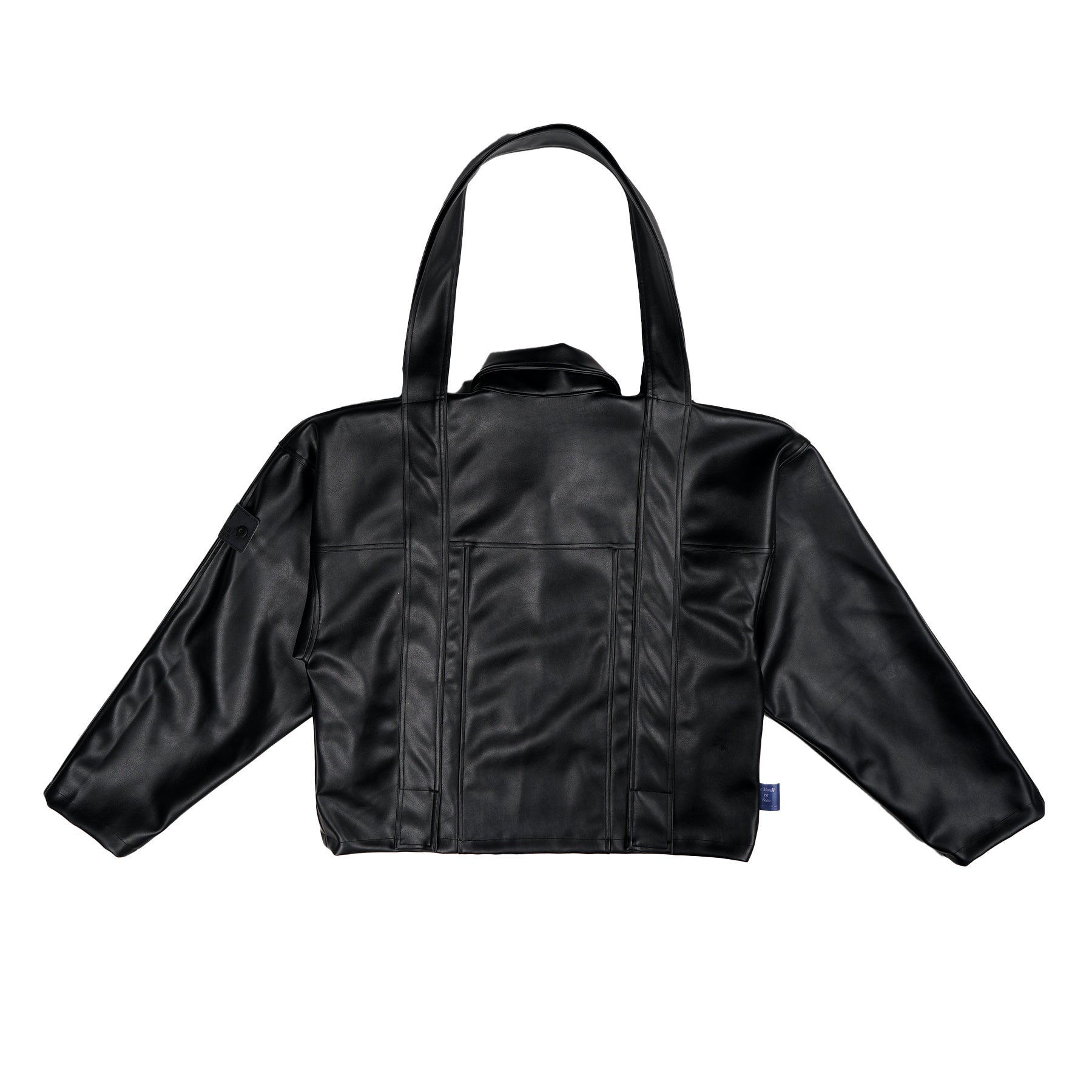 W.ESSENTIELS x Swain Mahisa A Quiet Speculation Oversize Two-Way Leather Sport Jacket Noir Black