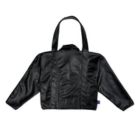 W.ESSENTIELS x Swain Mahisa A Quiet Speculation Oversize Two-Way Leather Sport Jacket Noir Black