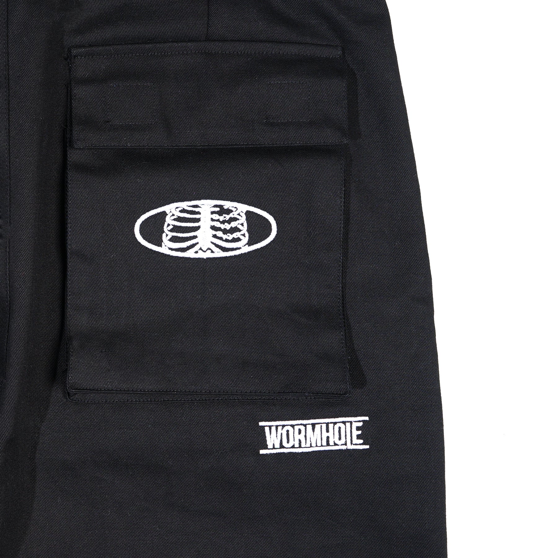 Wormhole Esqueleto Baggy 5-pocket Cargo Pants Black
