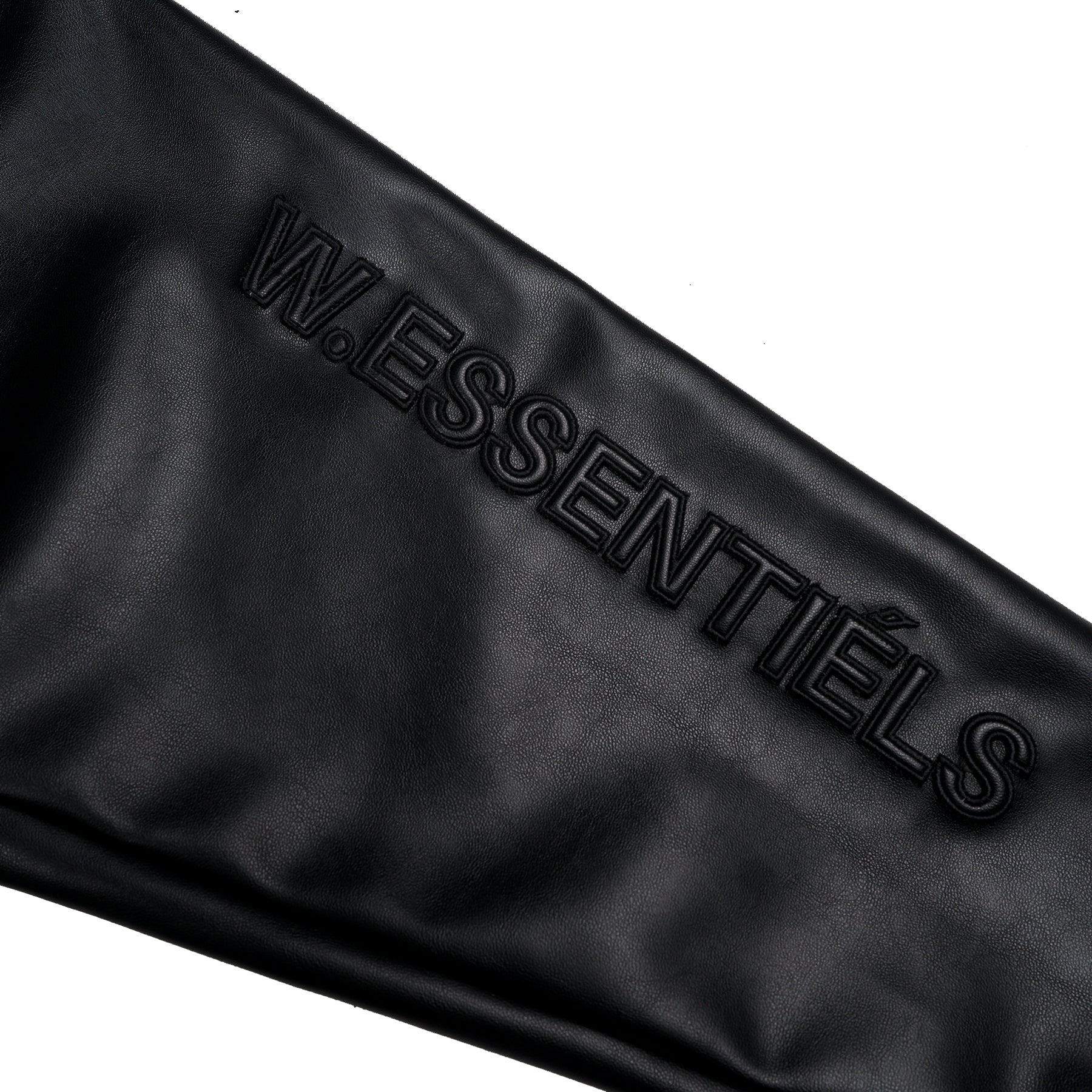 W.ESSENTIELS x Swain Mahisa A Quiet Speculation Oversize Two-Way Leather Sport Jacket Noir Black