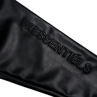 W.ESSENTIELS x Swain Mahisa A Quiet Speculation Oversize Two-Way Leather Sport Jacket Noir Black