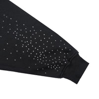 W.ESSENTIELS x Swain Mahisa A Quiet Speculation Oversize Zip Hoodie with Rhinestones Noir Black