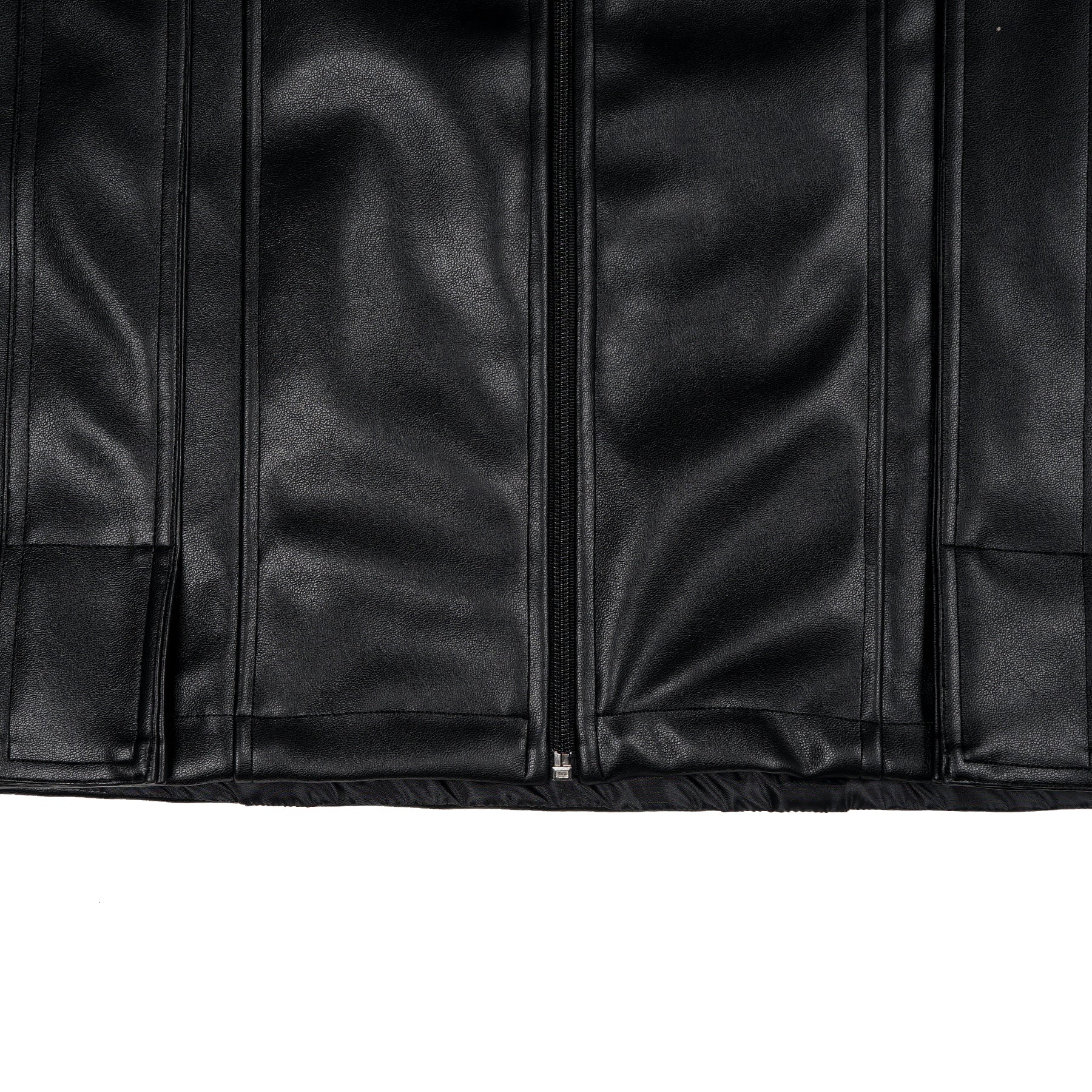 W.ESSENTIELS x Swain Mahisa A Quiet Speculation Oversize Two-Way Leather Sport Jacket Noir Black