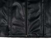 W.ESSENTIELS x Swain Mahisa A Quiet Speculation Oversize Two-Way Leather Sport Jacket Noir Black