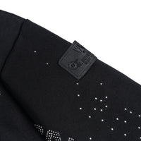 W.ESSENTIELS x Swain Mahisa A Quiet Speculation Oversize Zip Hoodie with Rhinestones Noir Black