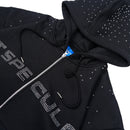 W.ESSENTIELS x Swain Mahisa A Quiet Speculation Oversize Zip Hoodie with Rhinestones Noir Black