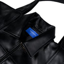 W.ESSENTIELS x Swain Mahisa A Quiet Speculation Oversize Two-Way Leather Sport Jacket Noir Black