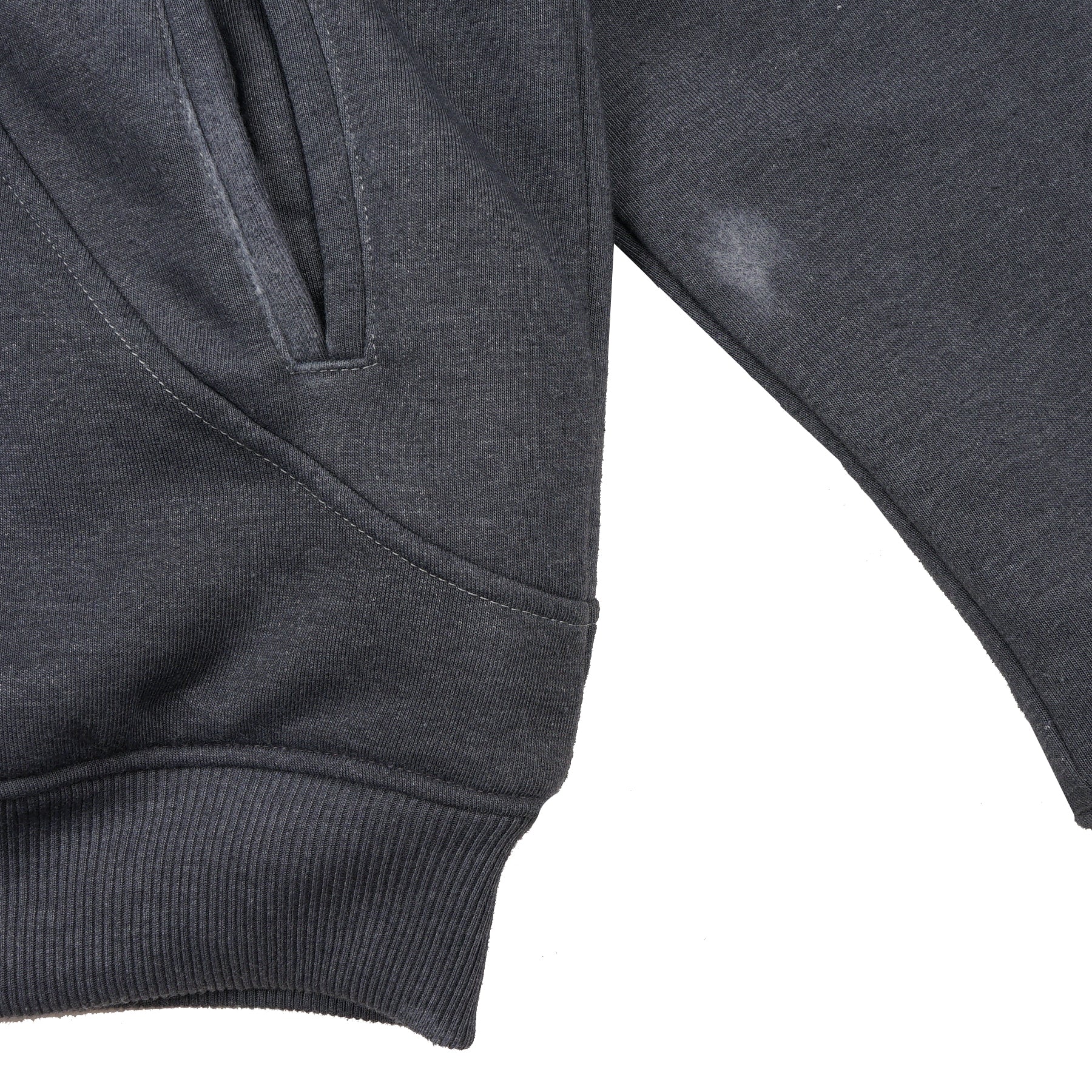 Two Times Too Oversized Waffle Lined Washed Hoodie Washed Grey