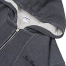 Two Times Too Oversized Waffle Lined Washed Hoodie Washed Grey