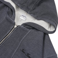 Two Times Too Oversized Waffle Lined Washed Hoodie Washed Grey