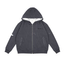 Two Times Too Oversized Waffle Lined Washed Hoodie Washed Grey
