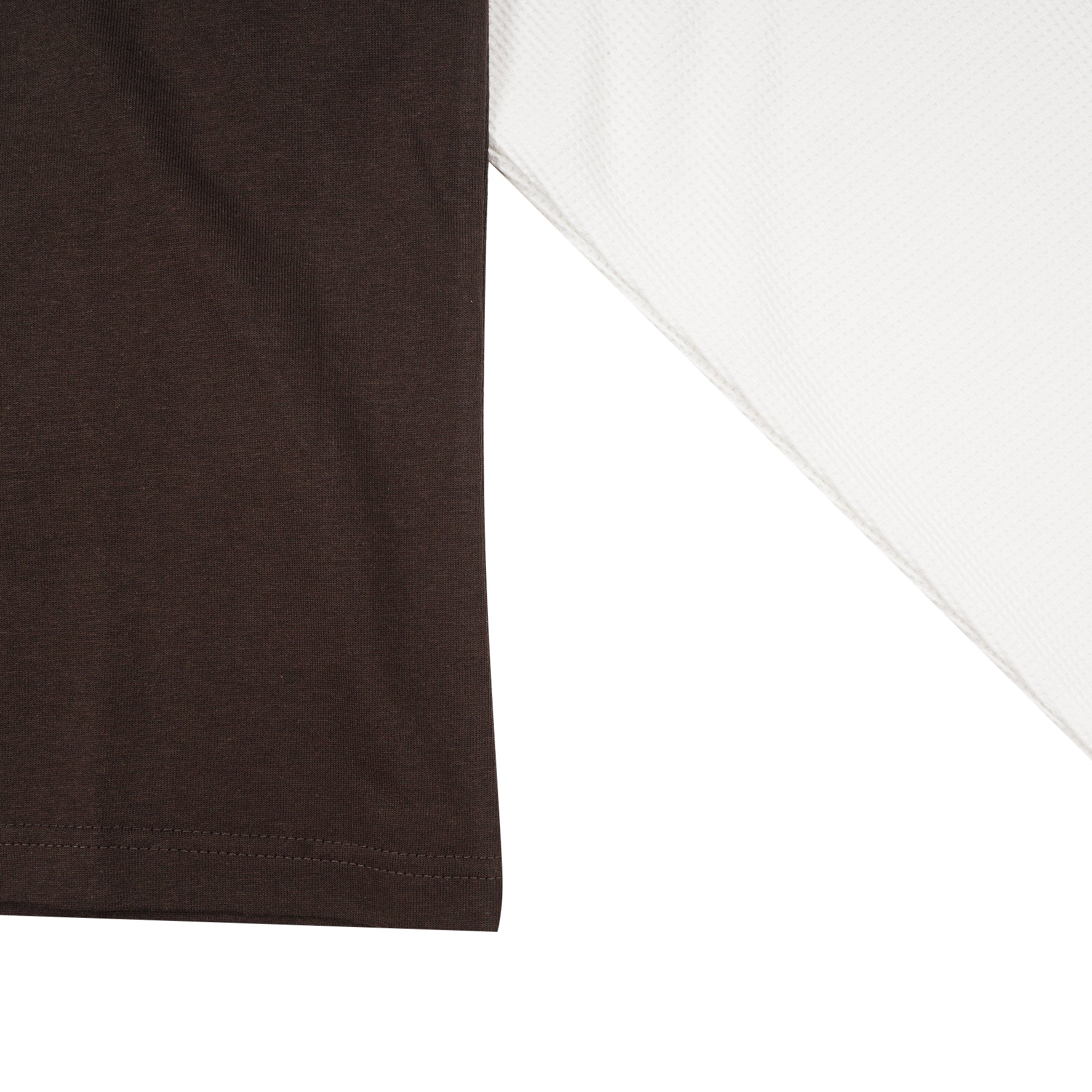 Two Times Too Double Layered Waffle Longsleeve Brown/White