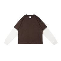 Two Times Too Double Layered Waffle Longsleeve Brown/White