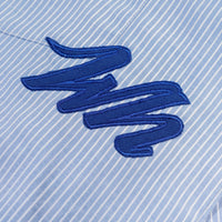 Wormhole Liontamer Oversized Boxy Stripped Shirt Blue with applique