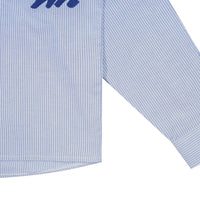 Wormhole Liontamer Oversized Boxy Stripped Shirt Blue with applique