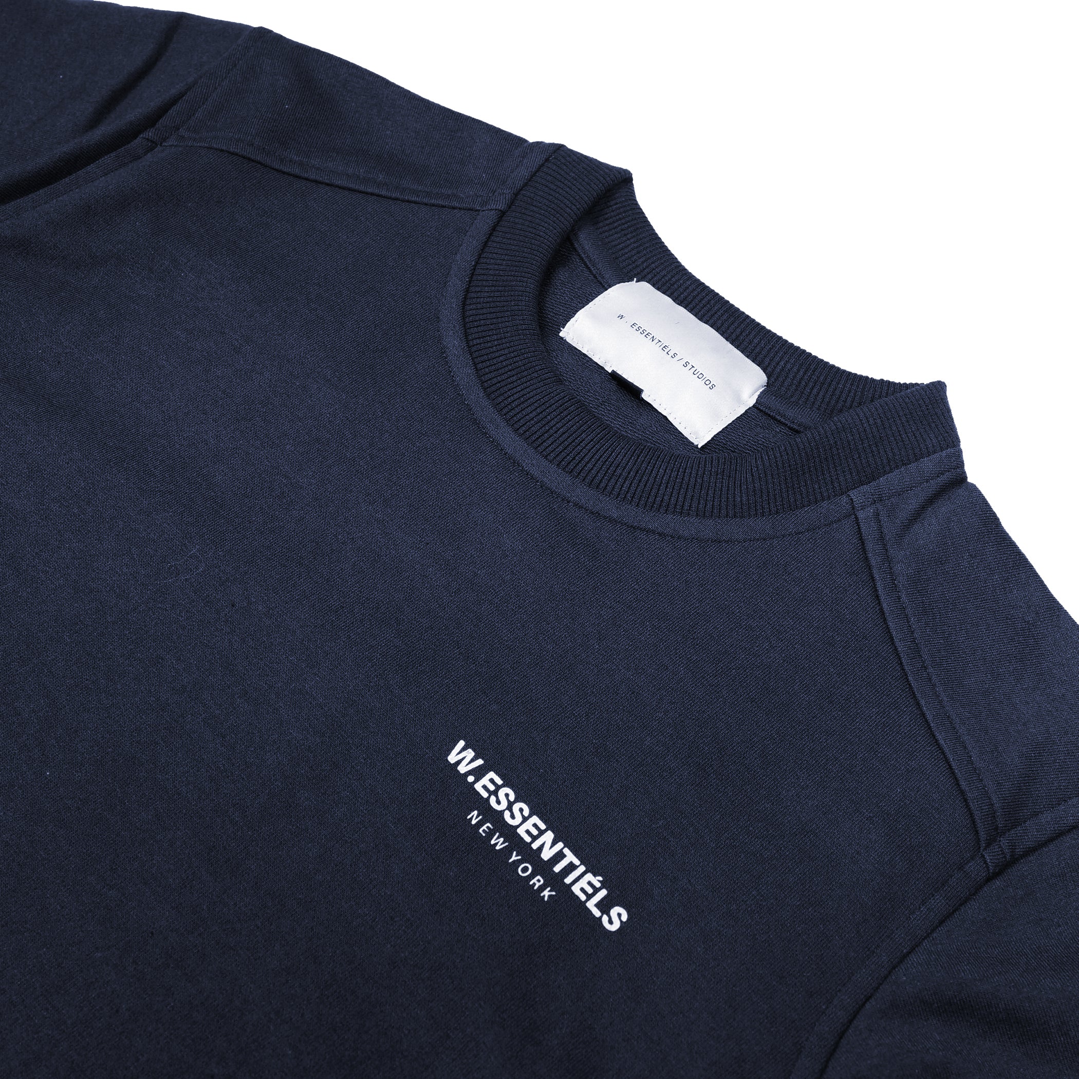 W.Essentiels Sweater Pouile Chest Logo Crewneck Navy