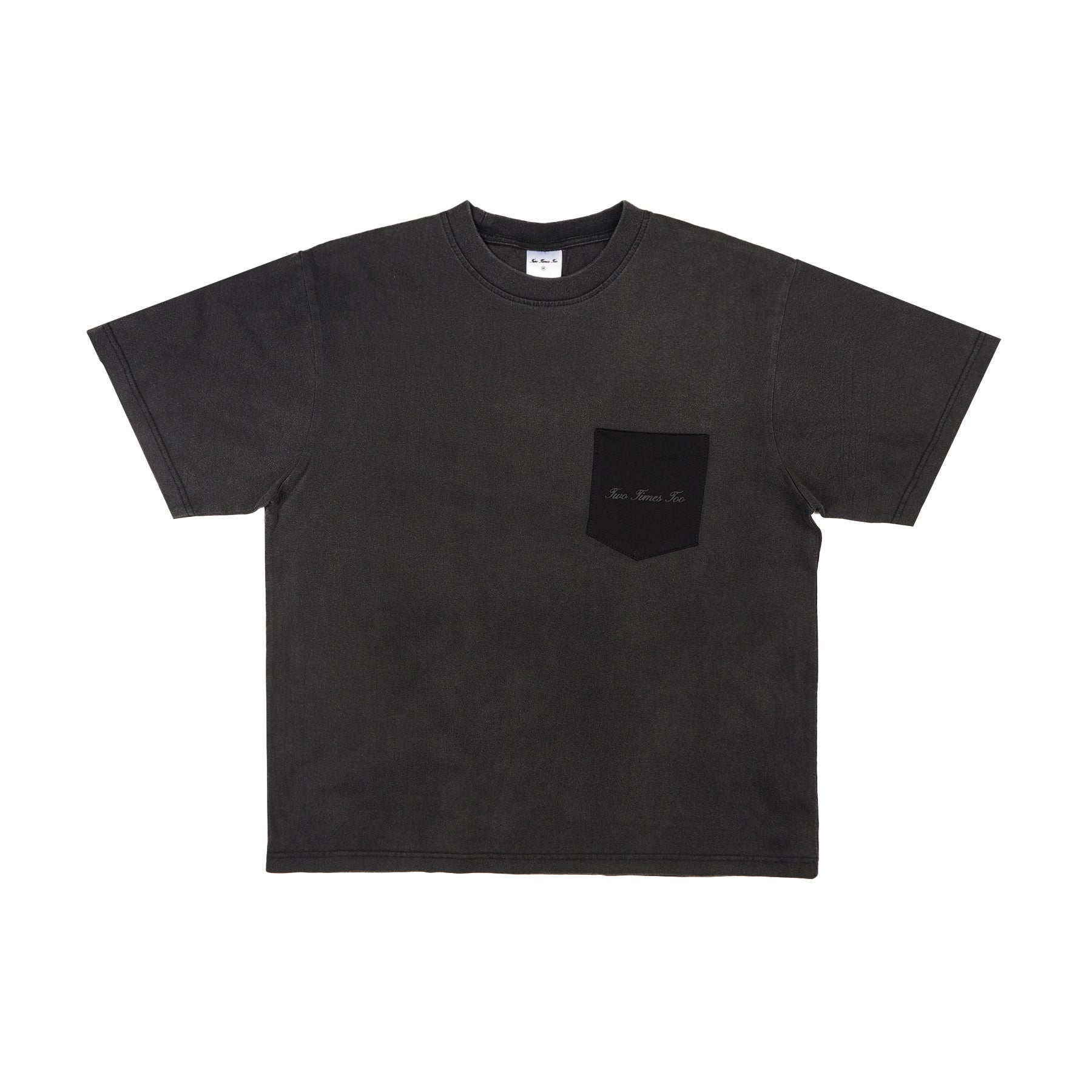 Two Times Too Washed Pocket Tee Washed Black