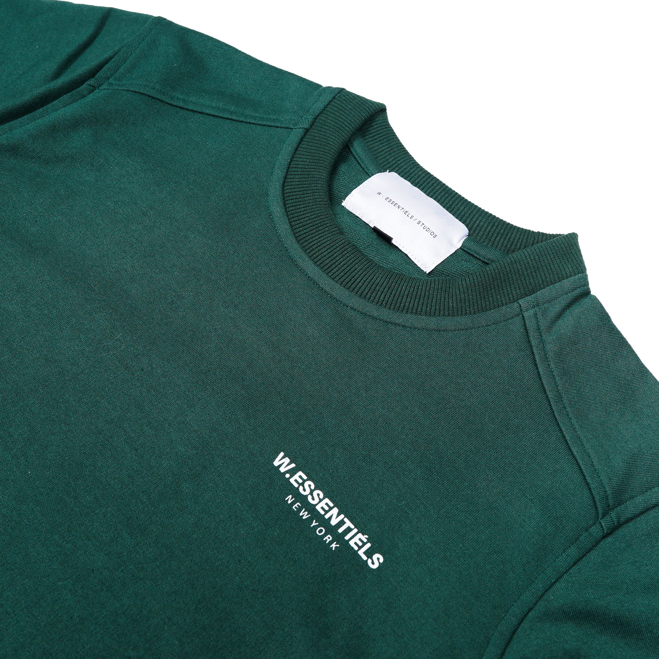 W.Essentiels Sweater Pouile Chest Logo Crewneck forest Green