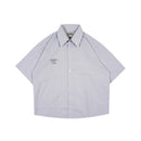 Wormhole Bureau de Guerre Boxy Cut Oversized Shirt Stripped Grey