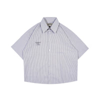 Wormhole Bureau de Guerre Boxy Cut Oversized Shirt Stripped Grey