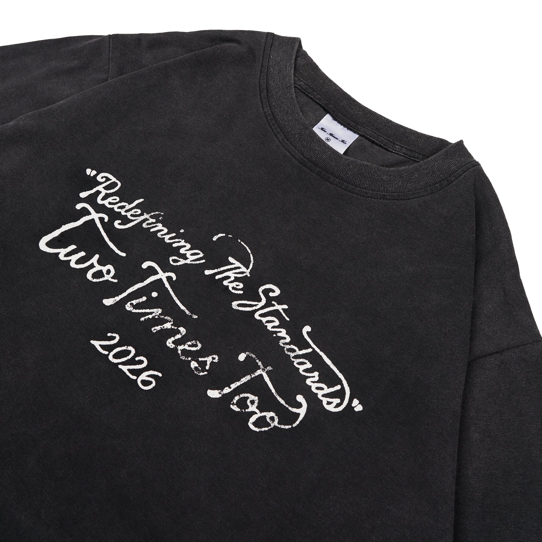 Two Times Too Cursive Tee Longsleeve Washed Black