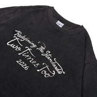 Two Times Too Cursive Tee Longsleeve Washed Black