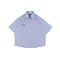 Wormhole Bureau de Guerre Boxy Cut Oversized Shirt Stripped Navy