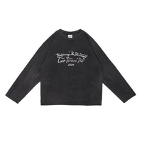Two Times Too Cursive Tee Longsleeve Washed Black
