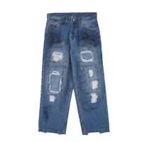 Two Times Too Bleak Denim Distressed Washed Blue