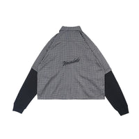 Wormhole Esqueleto Double Layer Shirt Woven Plaid / Black