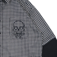 Wormhole Esqueleto Double Layer Shirt Woven Plaid / Black