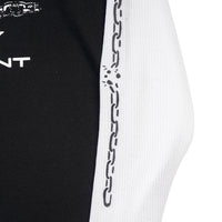 Wormhole Solitary Chain Double Layer Long sleeve Tee Black/White