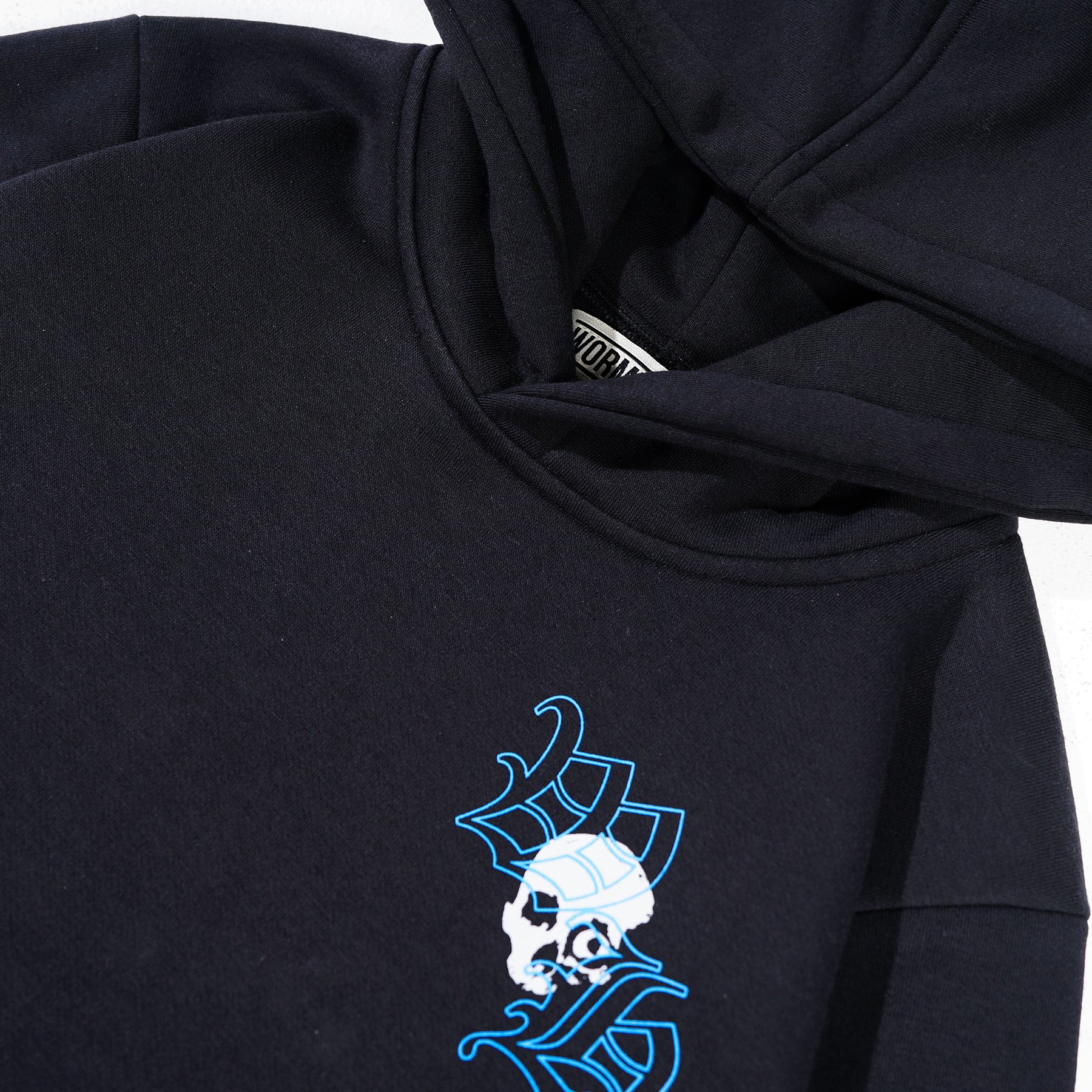 Wormhole Boneyard Squad Oversize Boxy Hoodie Black
