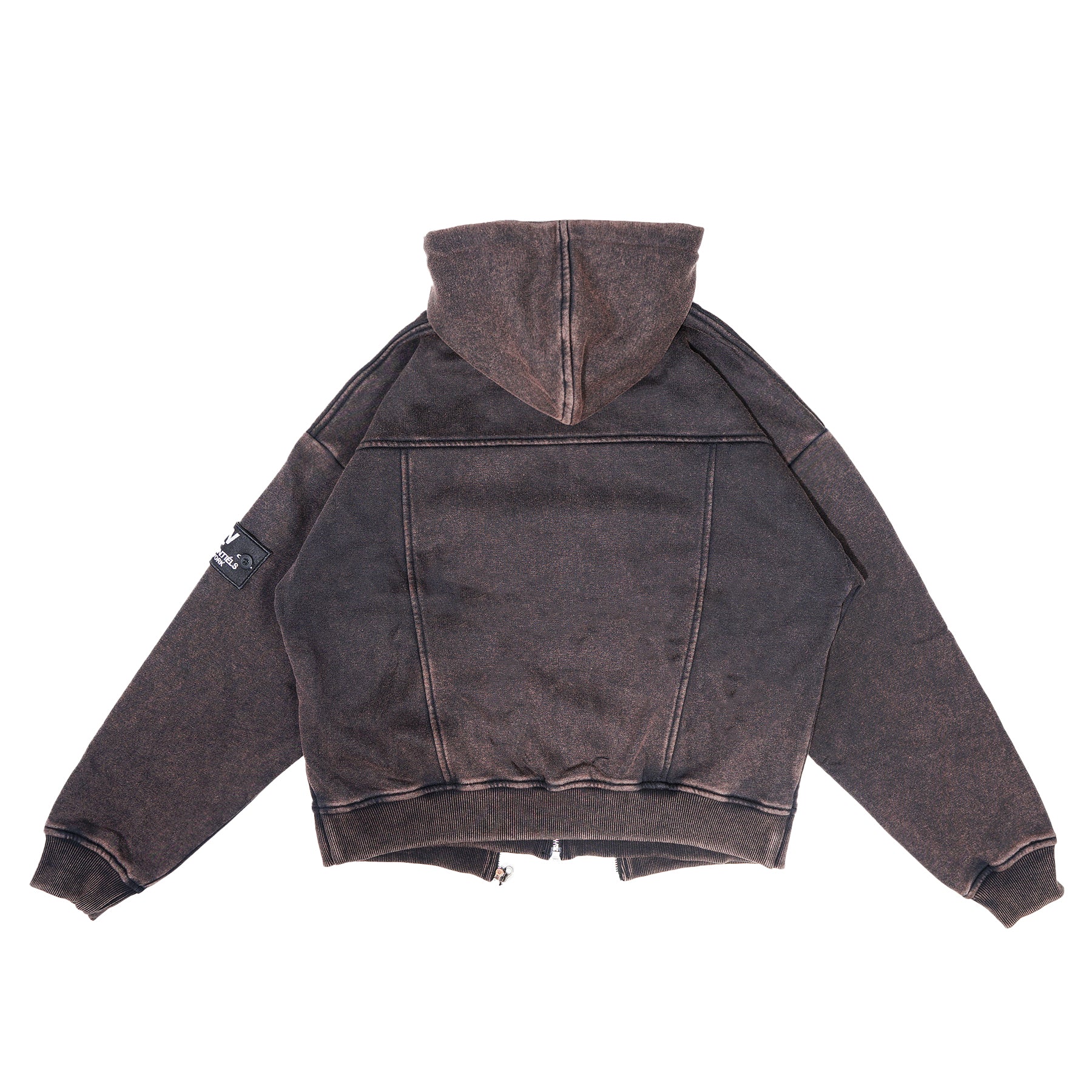 W.Essentiels Type-07 Hoodie Layered Acid Wash Noir black