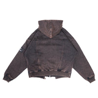 W.Essentiels Type-07 Hoodie Layered Acid Wash Noir black