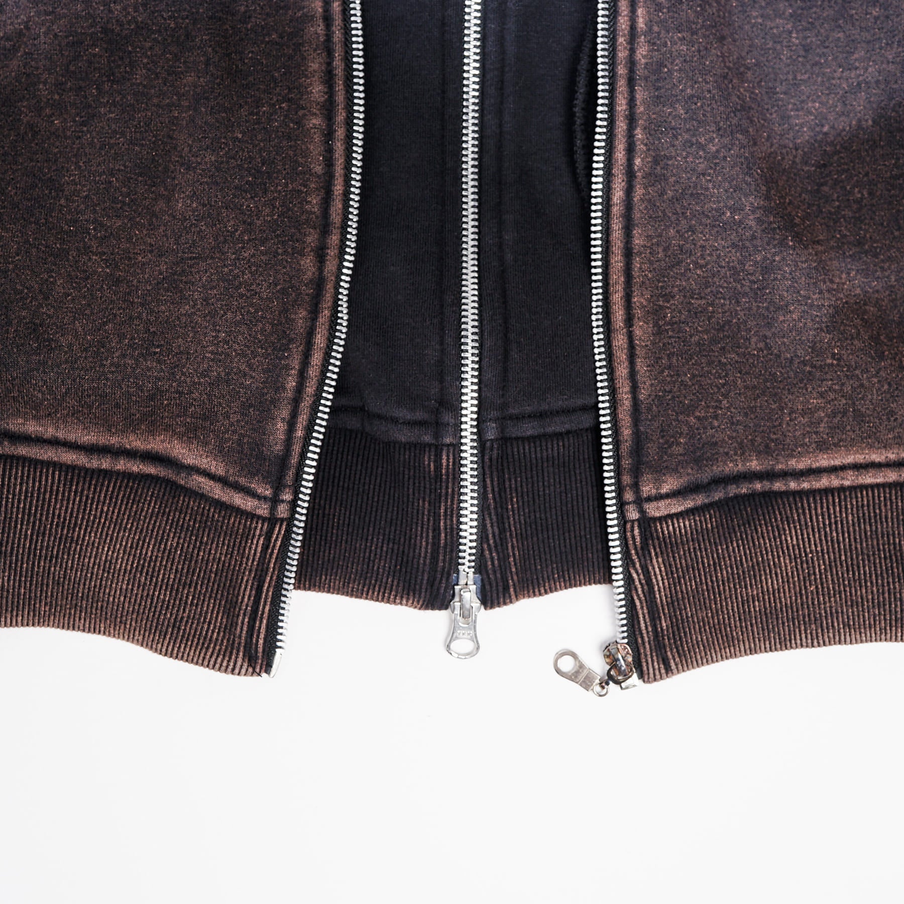 W.Essentiels Type-07 Hoodie Layered Acid Wash Noir black