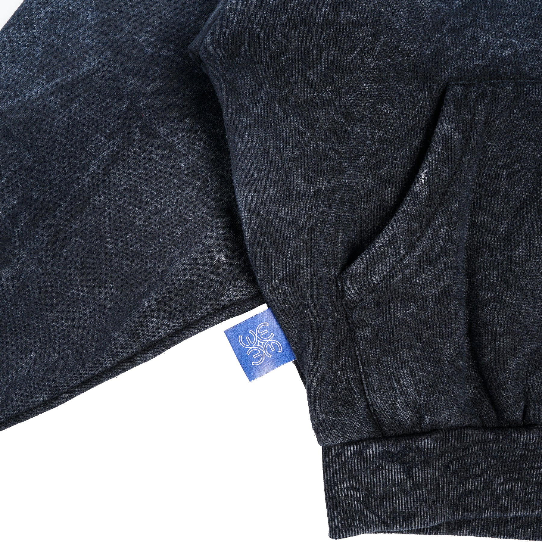 W.Essentiels Label Bleu Affinity Ref-7326 Hoodie Acid Wash Imperial Cherry Stout (Black)