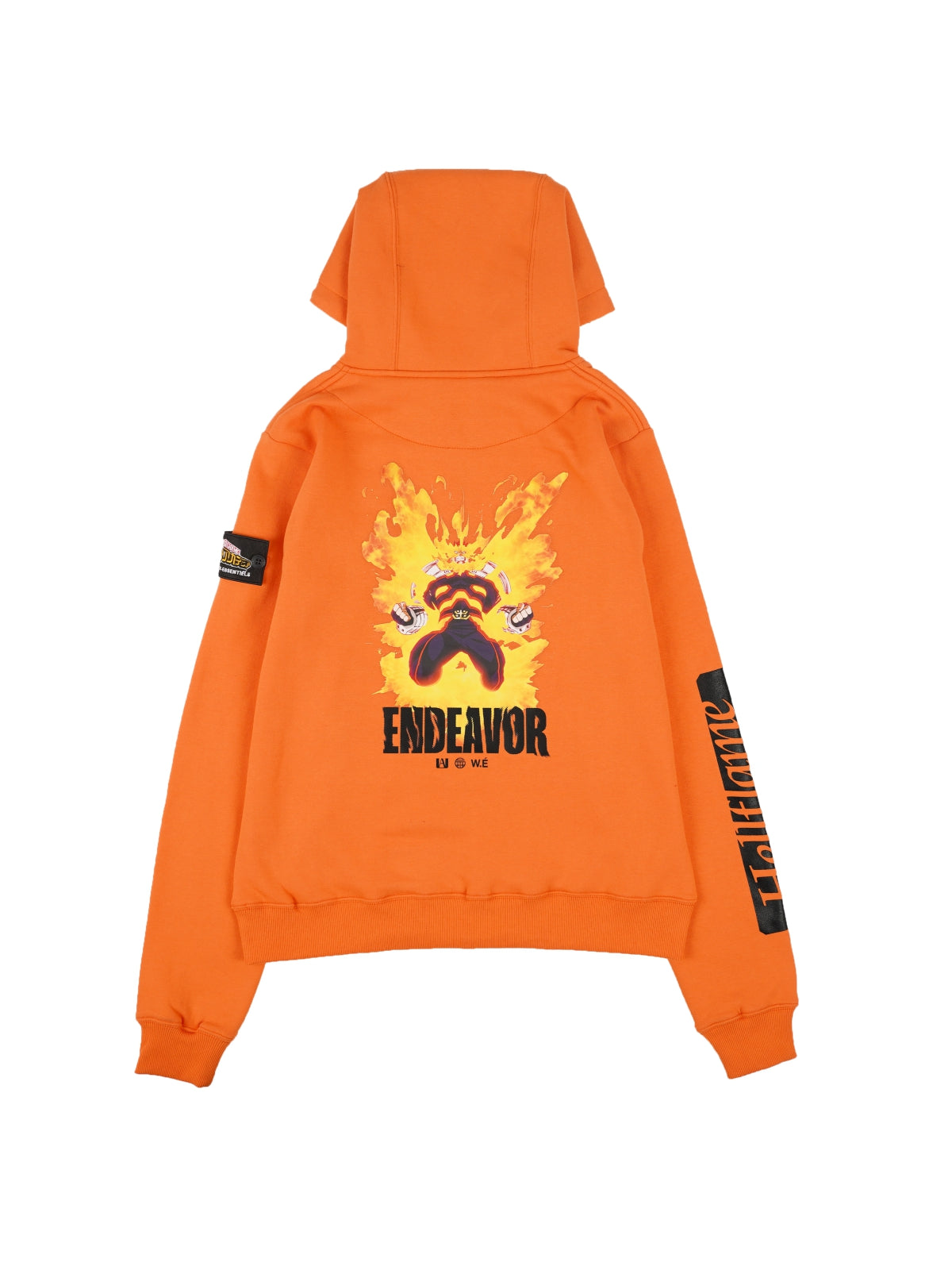 W.Essentiels X FTH X My Hero Academia Drop 02 Endeavor Hell's Curtain Half Zip Hoodie Orange