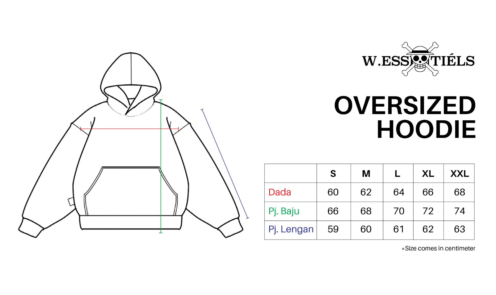 W.Essentiels x One Piece Black Leg Sanji Oversize Hoodie Navy