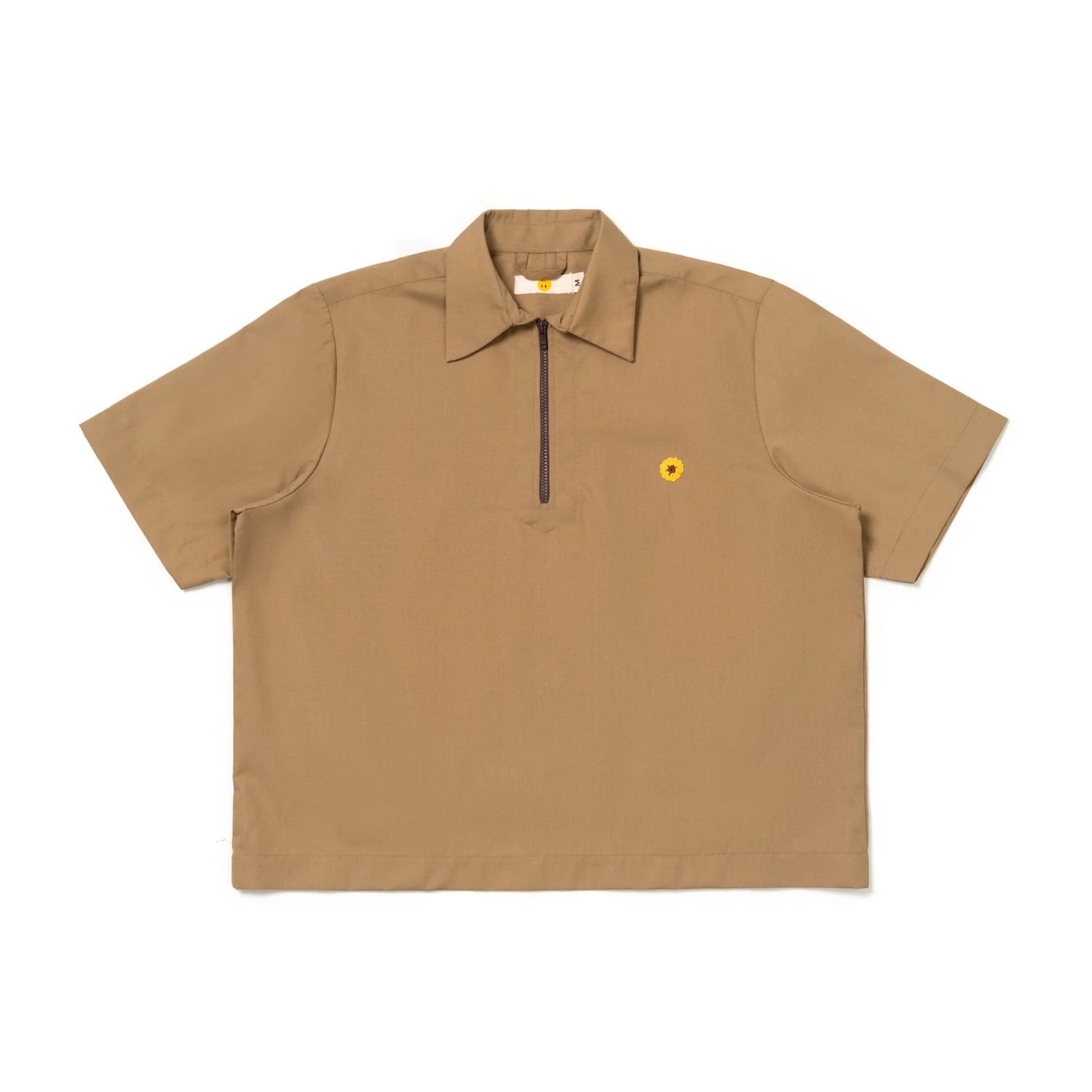 Oat Leja Quarter Zip Shirt Light Brown