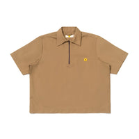 Oat Leja Quarter Zip Shirt Light Brown