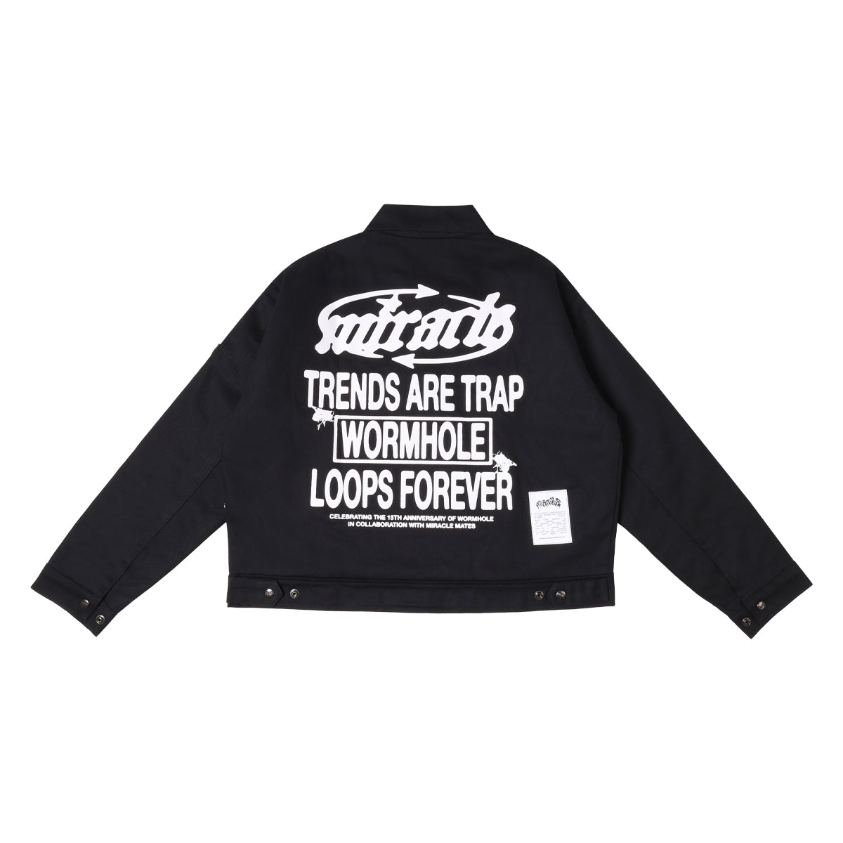 MIRACLE MATES x WORMHOLE Trends Work Jacket Black