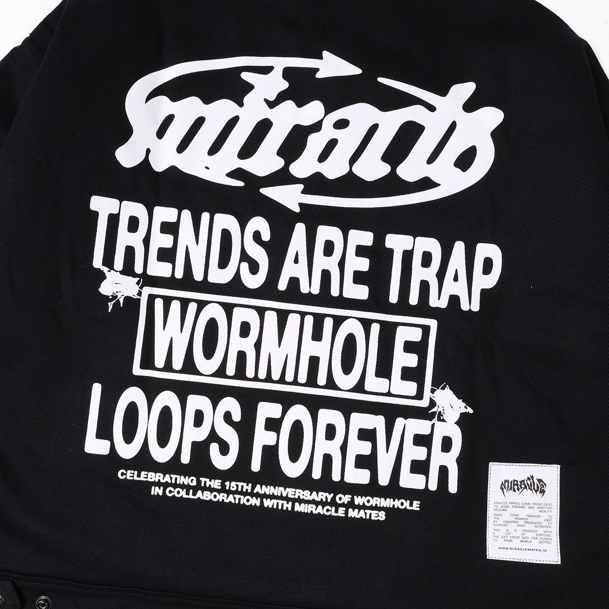 MIRACLE MATES x WORMHOLE Trends Work Jacket Black
