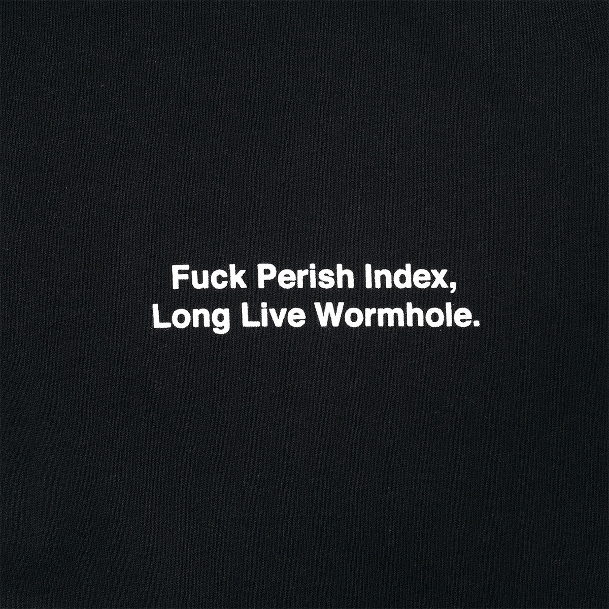 PERISH x WORMHOLE Long Live Oversize Boxy Pullover Hoodie Black
